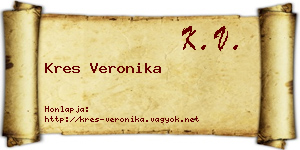 Kres Veronika névjegykártya